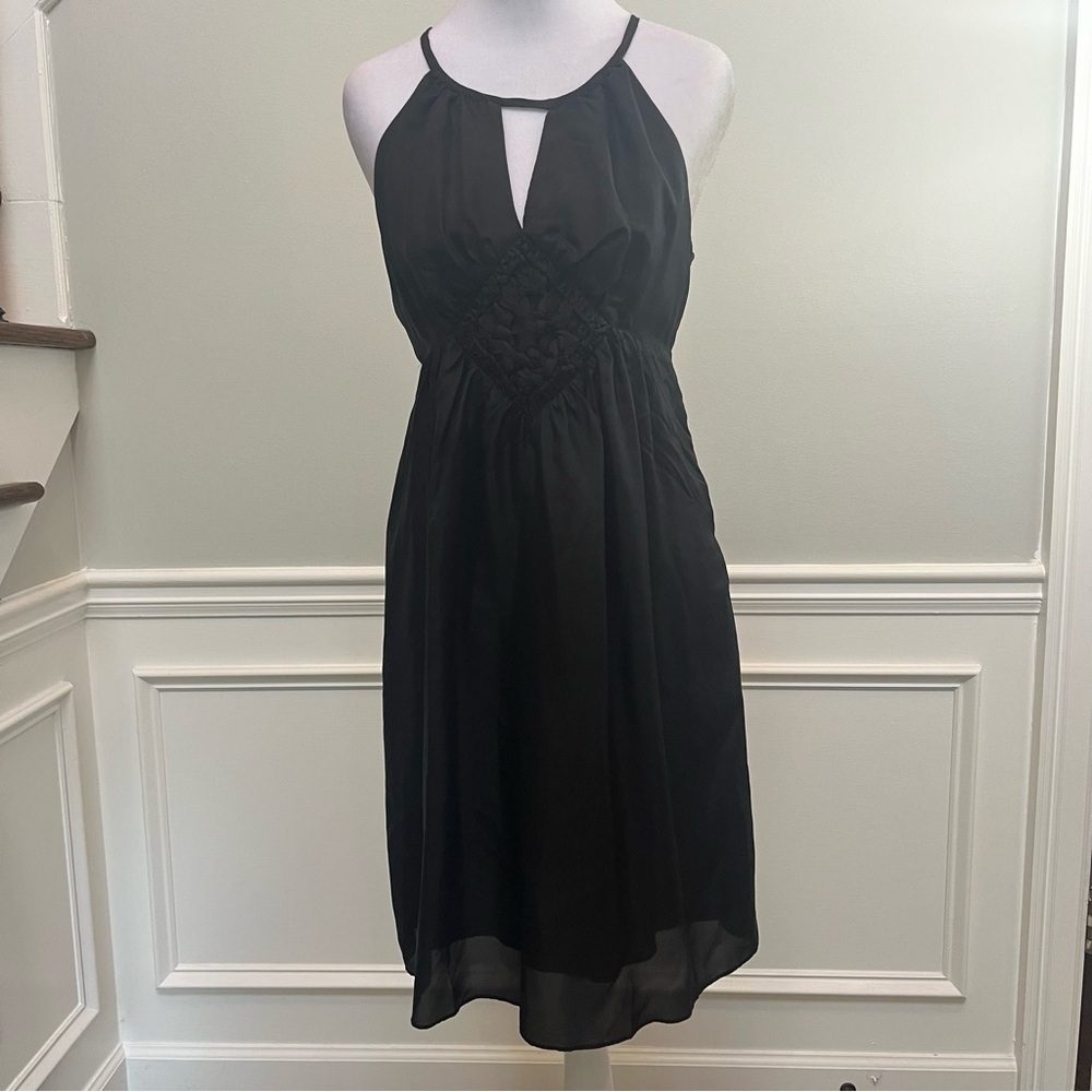 Very J New Black Silk Lined Dress S
